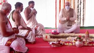 pm modi lays foundation of parliament