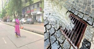 mumbai woman kanta murti stood on an open manhole