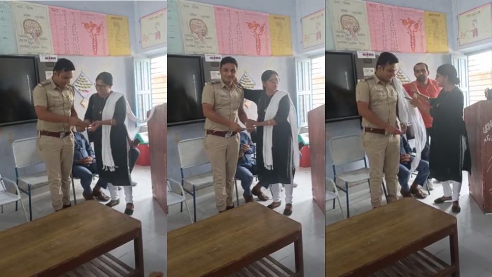 छात्र के पुलिस अधिकारी बनने पर टीचर हुई इतनी खुश कि दे दिया 1100 रुपये का इनाम, वीडियो हुआ सोशल मीडिया पर वायरल